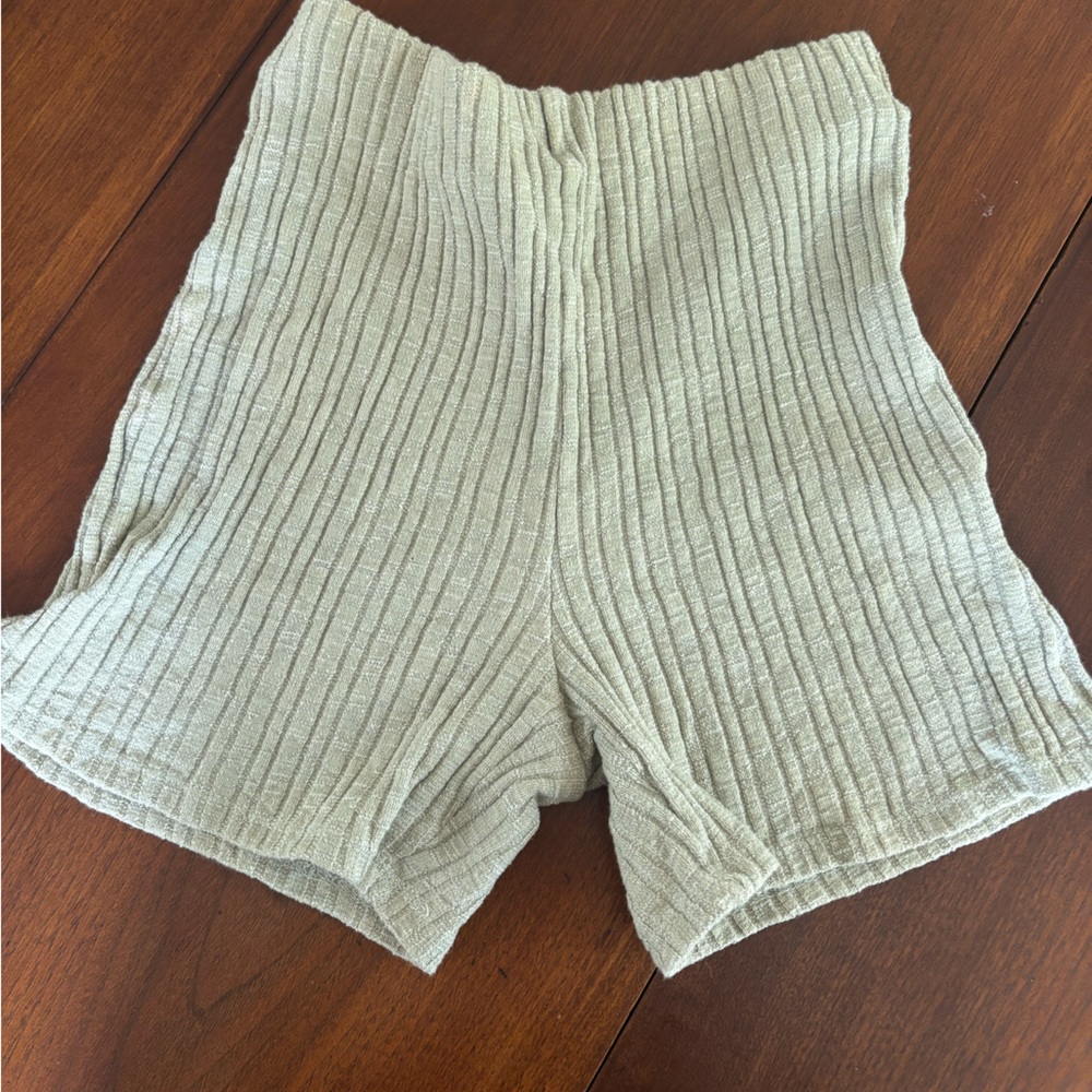 Urban Outfitters Ribbed Knit Shorts in Beige